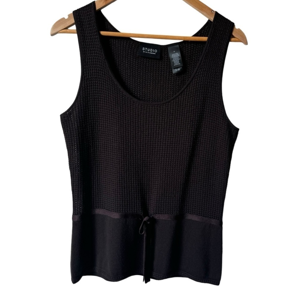 Studio By Liz Claiborne Silk Cashmere Blend Brown Knit Tank Top Women's Size Med